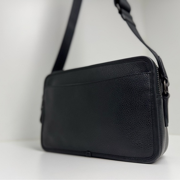 COACH Charter Crossbody Bag 24 in Black Pebbled Leather - Picture 10 of 15